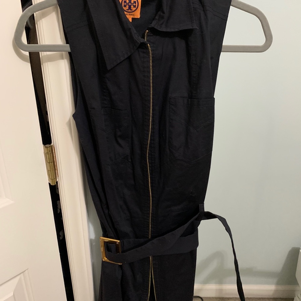 Tory Burch sleeveless,full zipper black dress